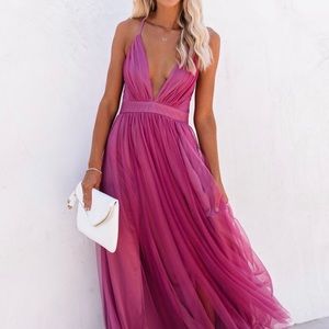 VICI Petal Dust Maxi Dress in magenta pink
